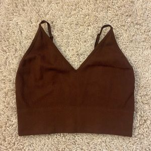 Brown cropped tank